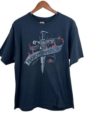 HARLEY DAVIDSON T-Shirt Santa Barbara California Sword Black